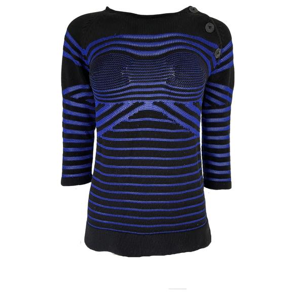 Jean Paul Gaultier - Cyber Baba Optical Stripe Sailor Sweater - S